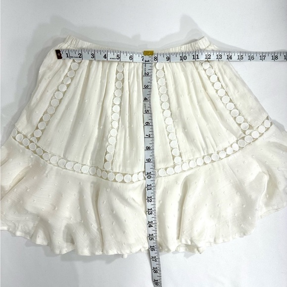 Saints+Secrets flare ruffle Swiss dot a line crochet mini skirt white size S - Picture 3 of 8
